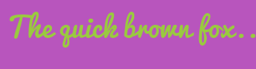 Image with Font Color 9AC940 and Background Color B855BD